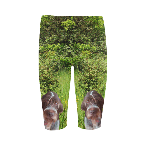 Dog Wirehaired Pointing Griffon Hestia Cropped Leggings (Model L03)