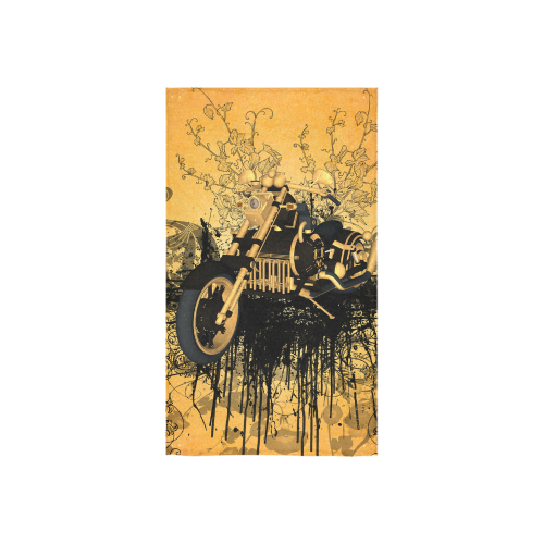 Steampunk, awesome motorcycle with floral elements Custom Towel 16"x28"