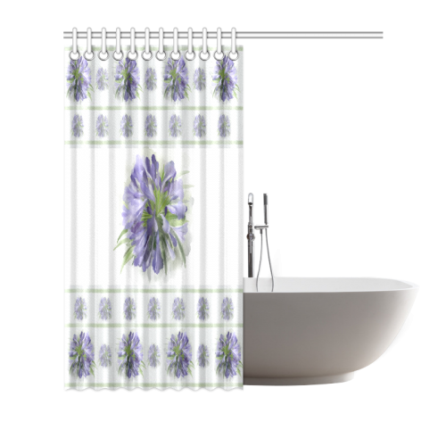 Purple Flowers Shower Curtain 72"x72"