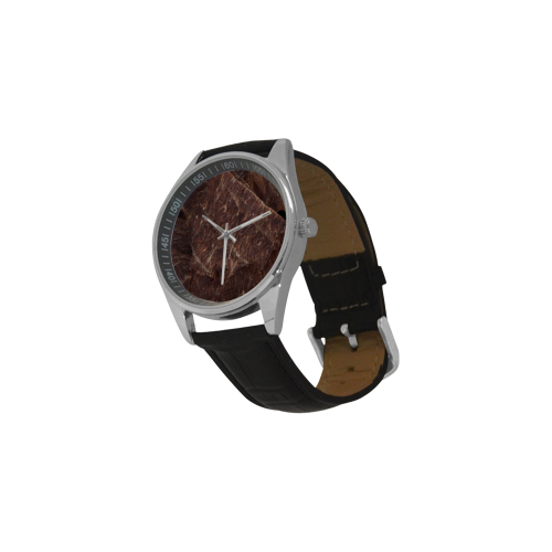 Beef Jerky Men's Casual Leather Strap Watch(Model 211)