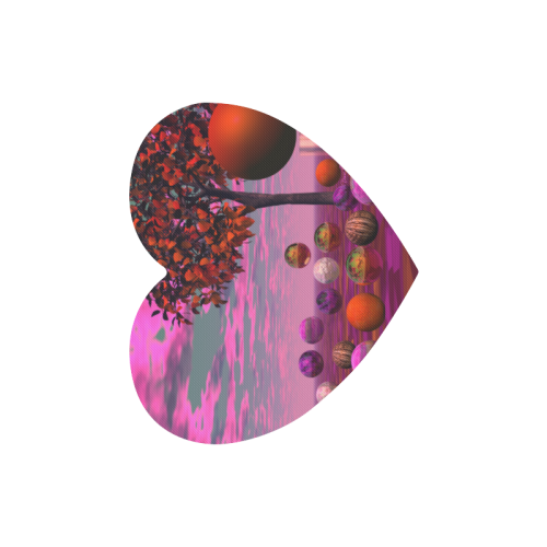 Bittersweet Opinion, Abstract Raspberry Maple Tree Heart-shaped Mousepad