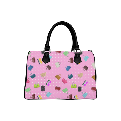 Little Purses and Pink Polka Dots Boston Handbag (Model 1621)