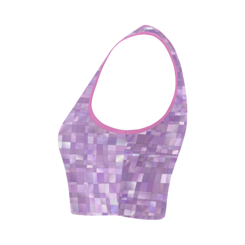 Purple Pearl, Mosaic Women's Crop Top (Model T42)