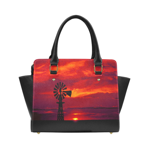 Windmill Sunset Classic Shoulder Handbag (Model 1653)