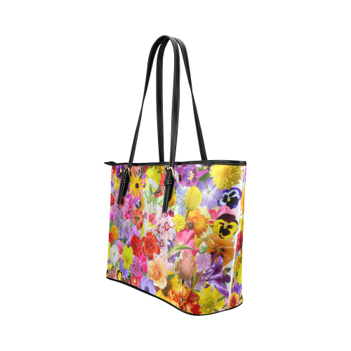 Multifloral Tote Bag Large Leather Tote Bag/Large (Model 1651)