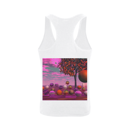 Bittersweet Opinion, Abstract Raspberry Maple Tree Men's I-shaped Tank Top (Model T32)