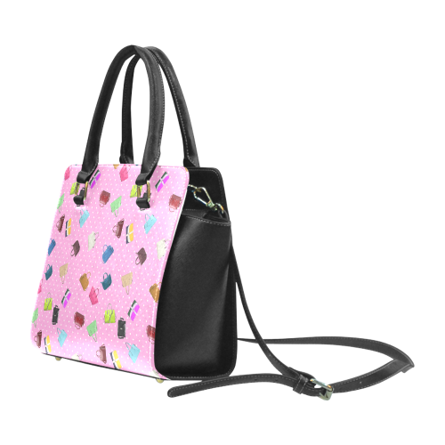 Little Purses and Pink Polka Dots Rivet Shoulder Handbag (Model 1645)