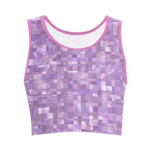 Purple Pearl, Mosaic Women's Crop Top (Model T42)