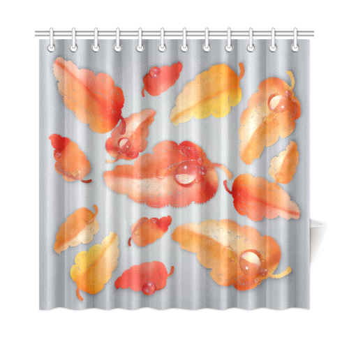 Leaves on gray Shower Curtain 72"x72"