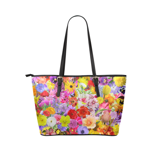 Multifloral Tote Bag Large Leather Tote Bag/Large (Model 1651)