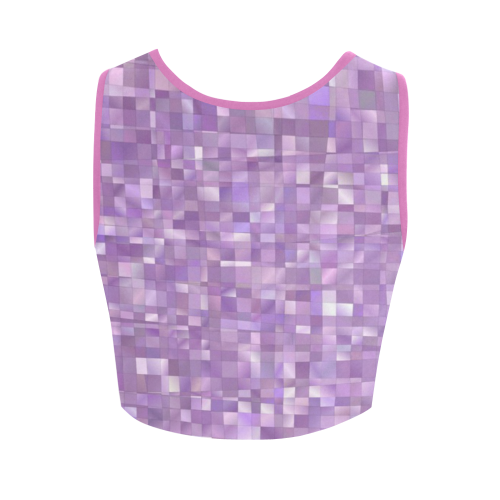 Purple Pearl, Mosaic Women's Crop Top (Model T42)