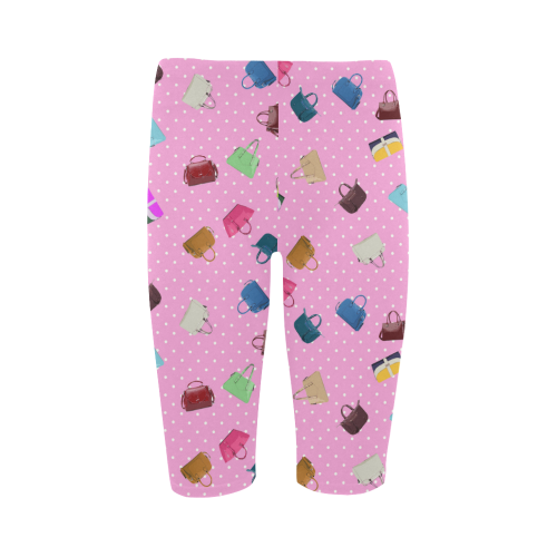 Little Purses and Pink Polka Dots Hestia Cropped Leggings (Model L03)