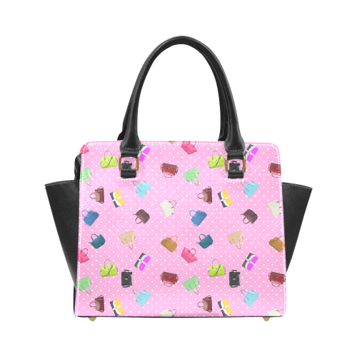 Little Purses and Pink Polka Dots Rivet Shoulder Handbag (Model 1645)