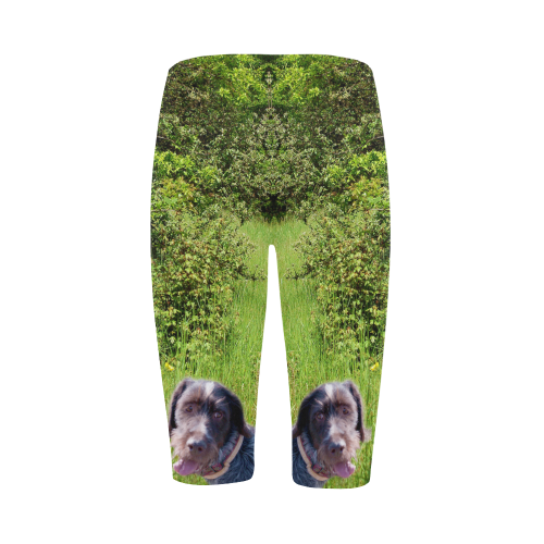 Dog Wirehaired Pointing Griffon Hestia Cropped Leggings (Model L03)