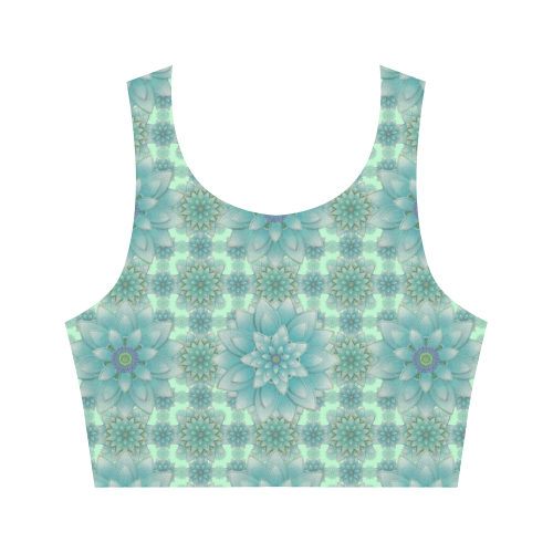 Turquoise Happiness Women's Crop Top (Model T42)