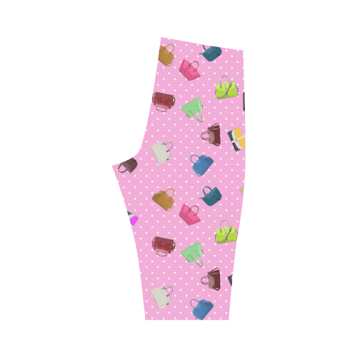Little Purses and Pink Polka Dots Hestia Cropped Leggings (Model L03)