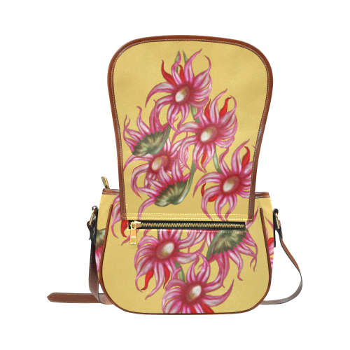 wild flowers Saddle Bag/ Small Model 1649 Saddle Bag/Small (Model 1649) Full Customization