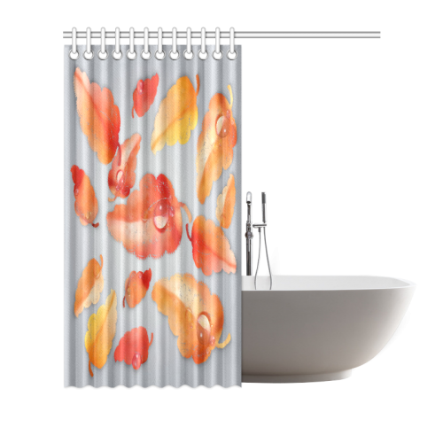 Leaves on gray Shower Curtain 72"x72"