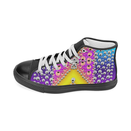 Music Tribute In the sun Peace and Popart Women's Classic High Top Canvas Shoes (Model 017)