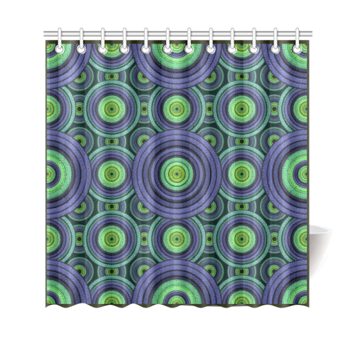 Green and Blue Stitched Shower Curtain 69"x70"