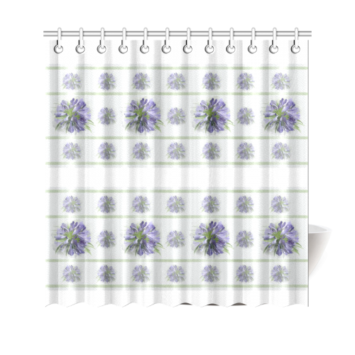 Small Purple Flowers Shower Curtain 69"x70"