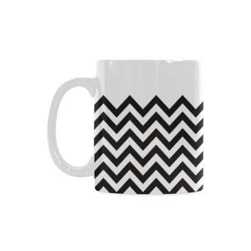 HIPSTER zigzag chevron pattern black & white White Mug(11OZ)