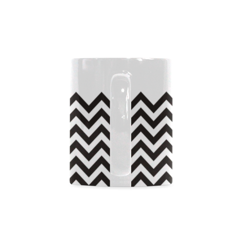 HIPSTER zigzag chevron pattern black & white White Mug(11OZ)