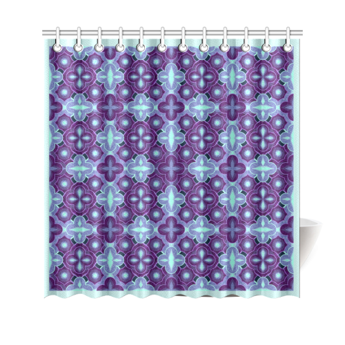 Purple blue seamless pattern Shower Curtain 69"x70"