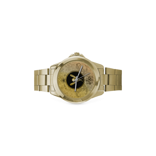 Sport, baseball on vintage background Custom Gilt Watch(Model 101)