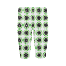 Green and Black Design Pattern Hestia Cropped Leggings (Model L03)
