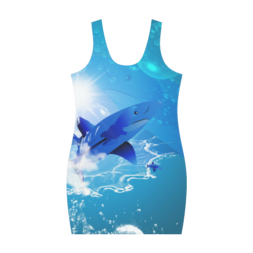 The cartoon sharks Medea Vest Dress (Model D06)