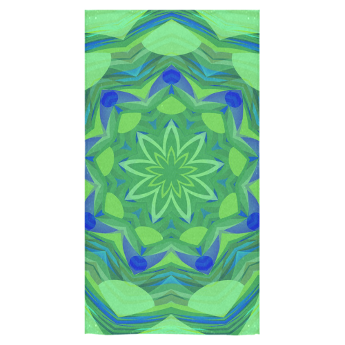 Green and Blue Angelfish Flower Bath Towel 30"x56"