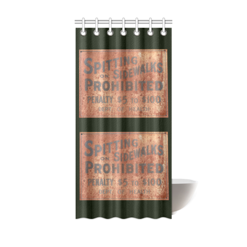 Spitting prohibited, penalty Shower Curtain 36"x72"
