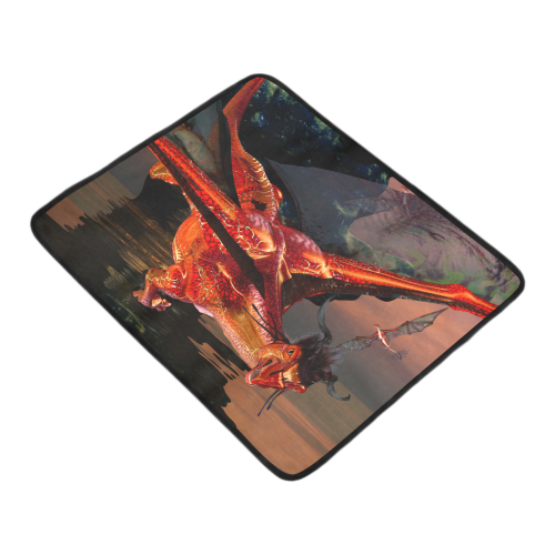 Awesome red flying dragon Beach Mat 78"x 60"