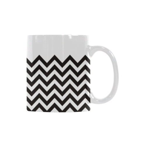 HIPSTER zigzag chevron pattern black & white White Mug(11OZ)