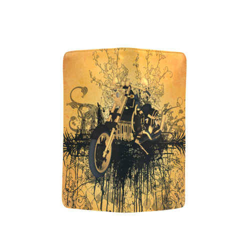 Steampunk, awesome motorcycle with floral elements Men's Clutch Purse （Model 1638）