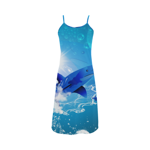 The cartoon sharks Alcestis Slip Dress (Model D05)