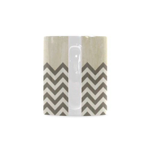 Chevron ZigZag black & white transparent White Mug(11OZ)