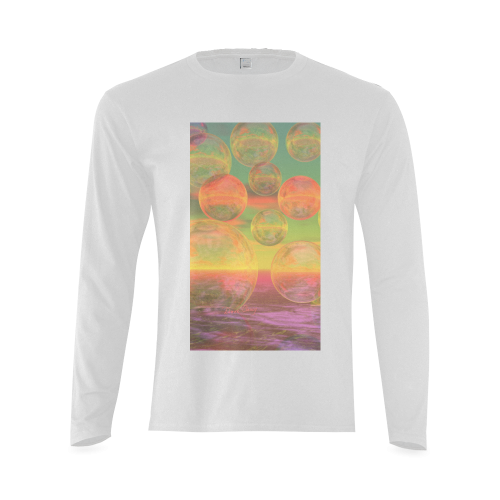 Autumn Ruminations, Abstract Gold Rose Glory Sunny Men's T-shirt (long-sleeve) (Model T08)