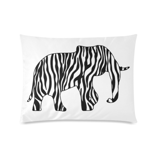 ZEBRAPHANT Elephant with Zebra Stripes black white Custom Picture Pillow Case 20"x26" (one side)