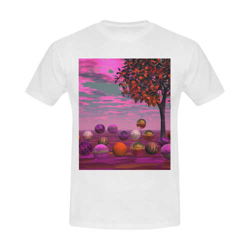 Bittersweet Opinion, Abstract Raspberry Maple Tree Men's Slim Fit T-shirt (Model T13)