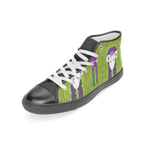 Lady Panda Is here Popart Women's Classic High Top Canvas Shoes (Model 017)