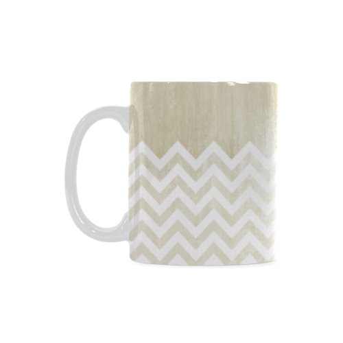 Grunge Texture Stone + chevrons white White Mug(11OZ)