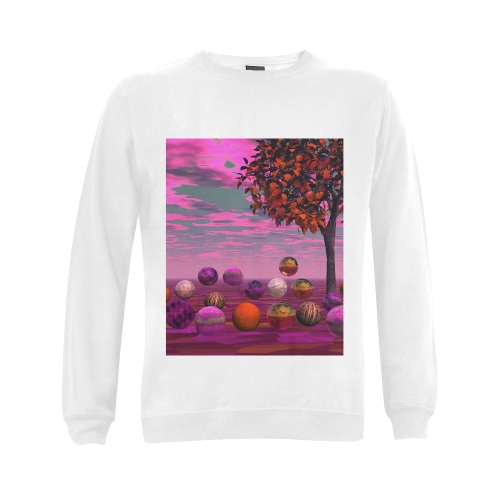 Bittersweet Opinion, Abstract Raspberry Maple Tree Gildan Crewneck Sweatshirt(NEW) (Model H01)