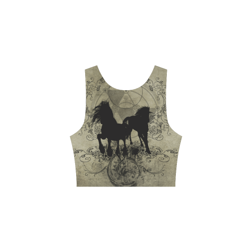 Beautiful horses, solhouette in black Atalanta Sundress (Model D04)