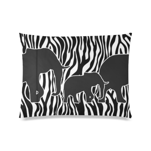 ELEPHANTS to ZEBRA stripes black & white Custom Zippered Pillow Case 20"x26"(Twin Sides)