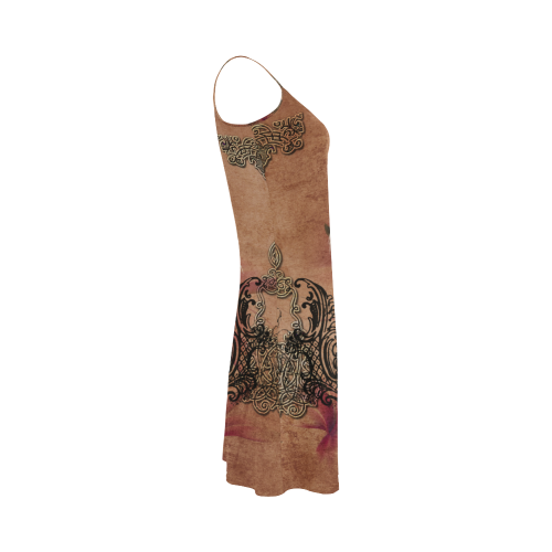 Amazing horse with flowers Alcestis Slip Dress (Model D05)