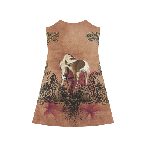 Amazing horse with flowers Alcestis Slip Dress (Model D05)