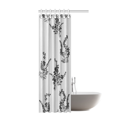 Tiny black flowers Shower Curtain 36"x72"