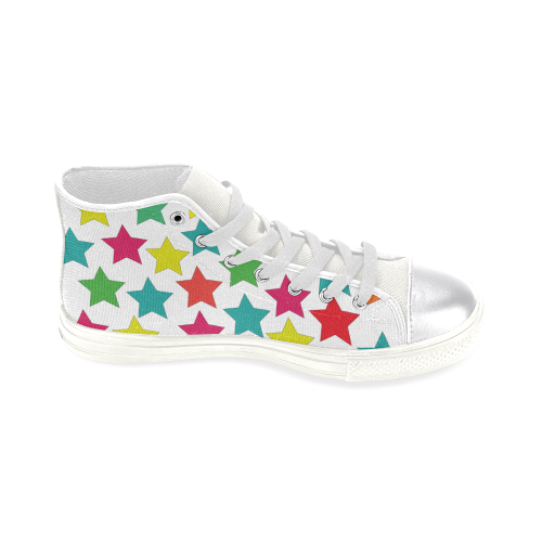 Stars Women's Classic High Top Canvas Shoes (Model 017)